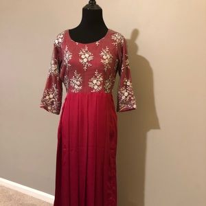 Red/maroon maxi dress